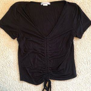 V-neck cinched crop top